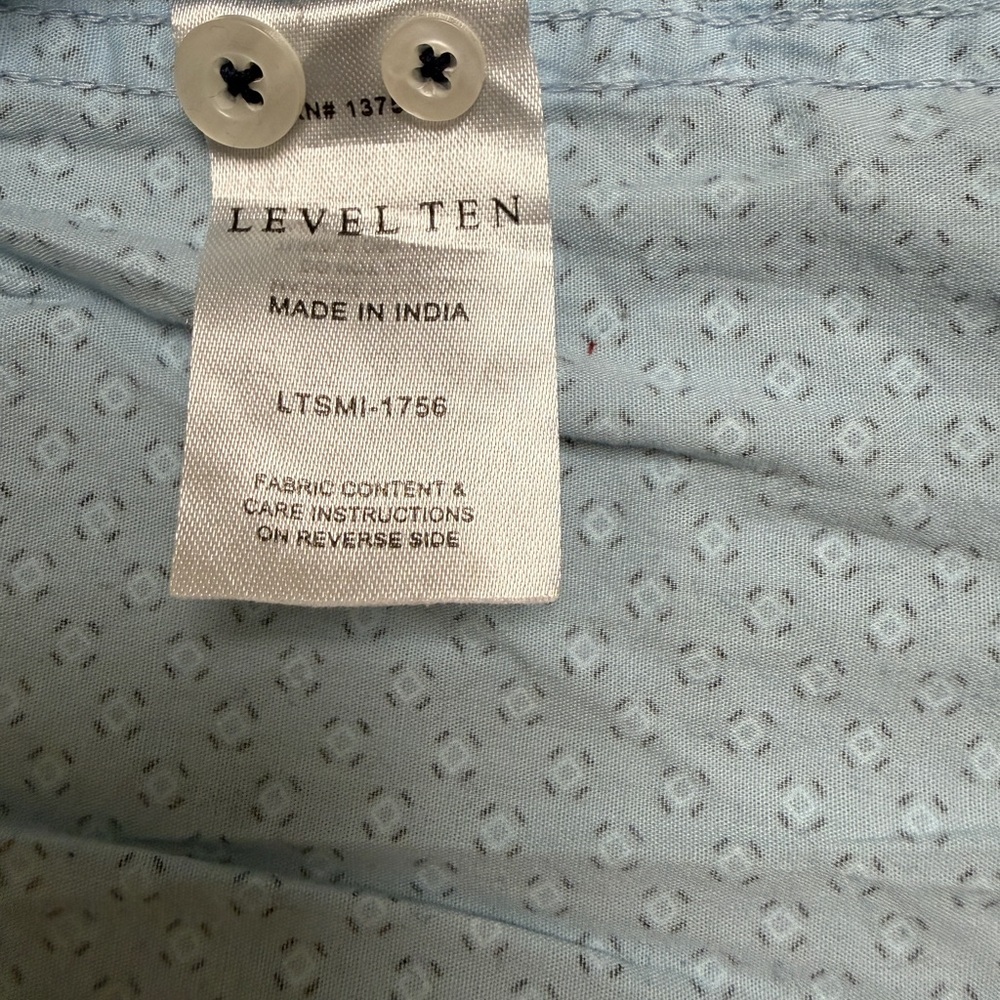 Tailor Vintage Light Blue Patterned Button Down Shirt - Picture 2 of 3